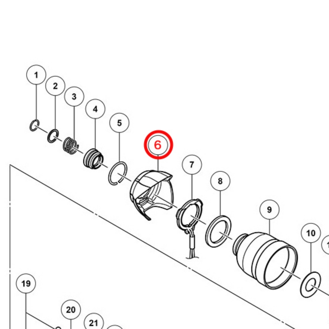 HiKOKI 376543 図番6 プロテクタ 36V コードレスインパクトドライバ WH36DC用部品